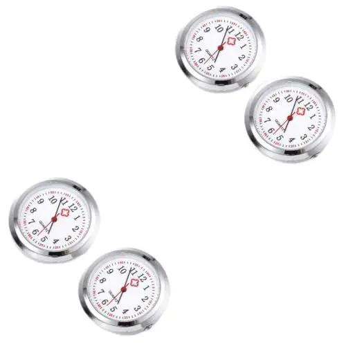 Produktbild: Mikikit 4 StüCk Kreative Quarz Taschenuhr Zifferblatt Praktische Krankenschwesteruhr Diy ZubehöR, Silber, 3x3x1cm, FüR Pflegepersonal Und ÄRzte