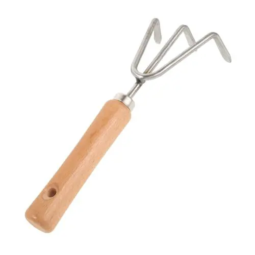 Produktbild: Mikikit Kompakter Gartenrechen Kleiner Rechen für Die Gartenarbeit Handrechen Pflanzwerkzeuge Aus Stahl für Enge Räume