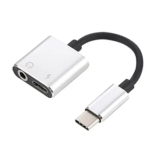 Produktbild: Mikikit Typ-c auf 3 5 Mm Audioadapter Stereo-Headset-konverter Lademikrofon Kompatibles Pixel U11 P20 TPE-Kabel Silber