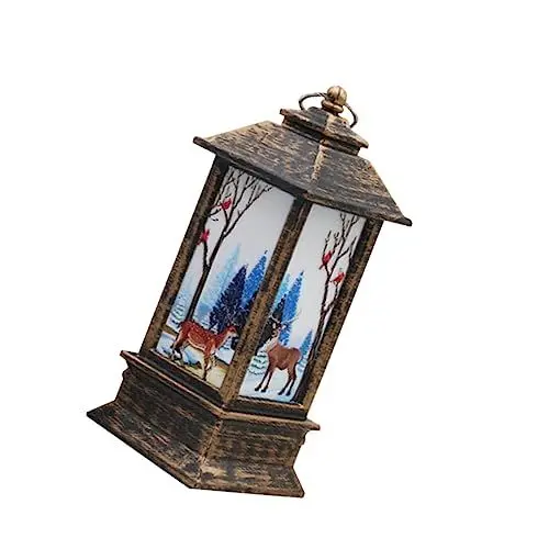 Produktbild: Mikikit Weihnachten Nacht Licht Laterne Dekorative Lampe Für Schlafzimmer Hirsch Form