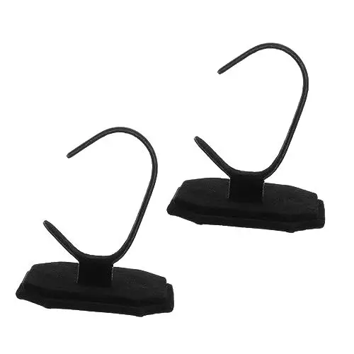 Produktbild: Mikikit 2 StüCk Armbanduhr StäNder Einzel UhrenstäNder Aus Flanell, Schmuck-Organizer-StäNder FüR Armbanduhren, Schwarz, 10.5 X 8.5 X 8.5 Cm