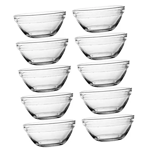 Produktbild: Mikinona 10St Snackschale aus Glas Joghurtschale Schalen zum Kochen vorbereiten kleine Soßenschälchen mutfak aksesuarları snackschalen Obstschale Trifle-Schüssel aus Glas Transparent