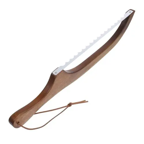 Produktbild: Mikinona Brotschneider Sauerteigmesser Aus Holz Gezackter Brotschneider Aus Edelstahl Ergonomisches Design