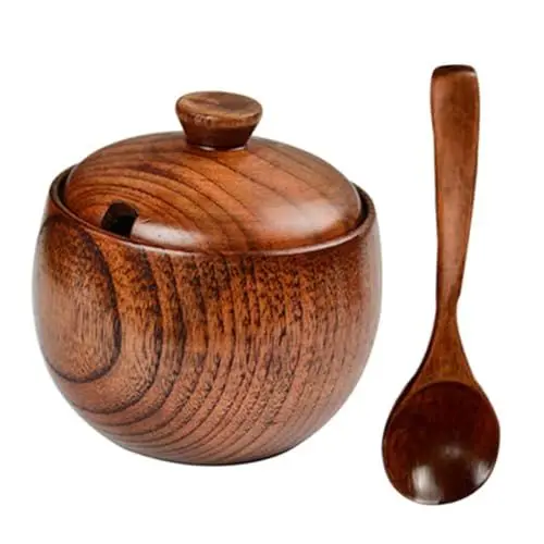 Produktbild: Mikinona Gewürzgläser Aus Holz Im Japanischen Stil Mit Deckel Für Die Küche