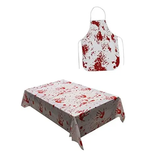 Produktbild: Mikinona Halloween-tischdecke Mit Handabdruck 2-teilig Spinnen-inspiriertes Für Fest- Und Party-anlässe