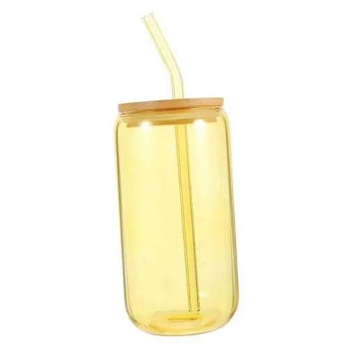 Produktbild: Mikinona 1 Set Saftglasbecher Mit Deckel Und Strohhalmen Mit Design Biergläser Wassergläser Reisebecher Mit Deckel Cocktailstrohhalme Reisekaffeebecher Kaltgetränkebecher Mit