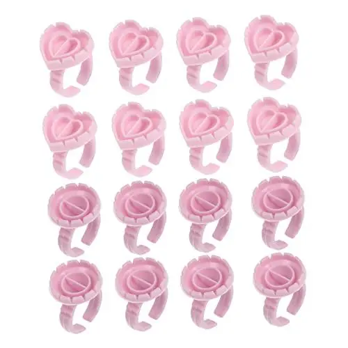 Produktbild: Mikinona 200st Wimpernkleber Tasse Wimpern Fächernde Tasse Kleberbecher Für Wimpernverlängerung Wimpernkleber Ring Klebstoffbehälter Wimpern-organizer Verlängern Plastik Runden Rosa