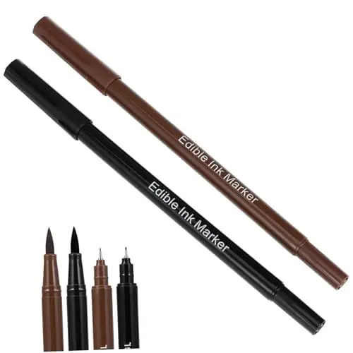 Produktbild: Mikinona 2pcs Essbare Marker Stifte Fondant Icing Dekorateure Dual Tipps Lebensmittel Farbe Stifte