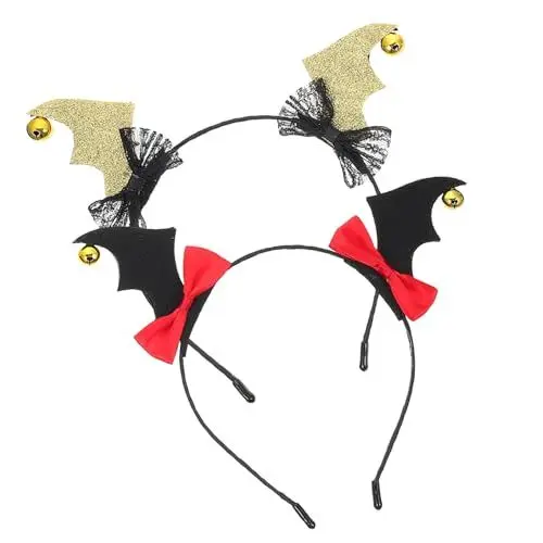 Produktbild: Mikinona 2St Fledermaus flügel Stirnband Gefühlt Abschlussball-Stirnband Haargummis für Kinder haarschmuck halloween haarreif Kopfschmuck für Bühnenauftritte Halloween-Haarbänder aus