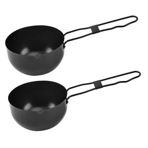 Produktbild: Mikinona 2St Kleiner Eisentopf für den Außenbereich tragbarer heißer Topf heimischer Herdtopf outdoorkitchen small pot kleiner Lagerfeuertopf Campingkochgeschirr aus Edelstahl Black