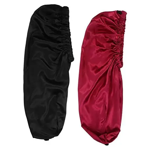 Produktbild: Mikinona Satin 2pcs Elastische Schlafmütze Damen Haarhaube Schlafhaube Haushalt Weich Atmungsaktiv Für Die Haarpflege