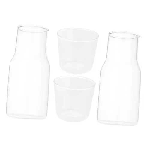 Produktbild: Mikinona 2sätze Teiliges Wasserkaraffe Mit Becher Aus Glas Nachttisch-wasserkessel Für Kalte Getränke Geeignet Für Wasser Milch Und Saft Für Schlafzimmer Und Büro