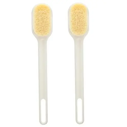 Produktbild: Mikinona 2 Stk Rückenbürste Massagebürste für den Körper zarte Haarbadebürste zurück Nylon langstielige Badebürste Reinigungsbürste Bürste mit langem Stiel Plastik Weiß