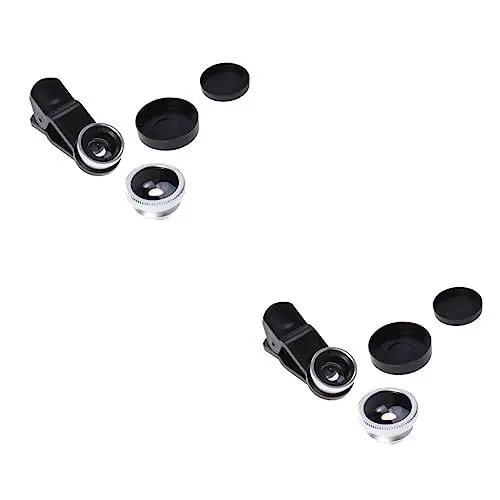 Produktbild: Mikinona 2 Stücke 3 1 Telefon Kamera Weitwinkel Makro Objektiv Clip-auf 0 67x 180 Grad Für 6s/6 Silber