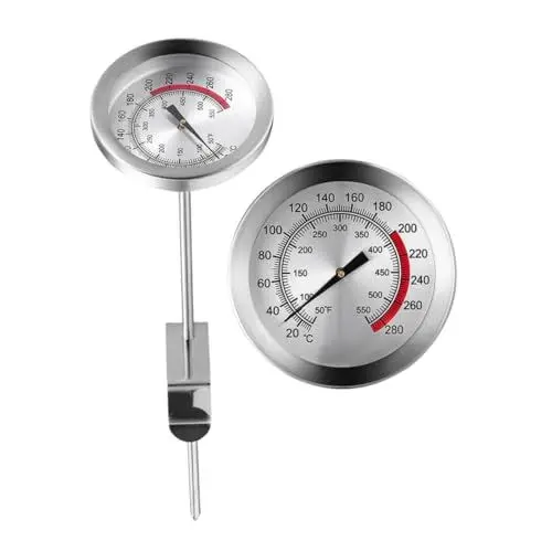 Produktbild: Mikinona 2 Stück Lebensmittelthermometer Zeiger Grillthermometer Grillthermometer Edelstahl Silber Bbq Grillthermometer