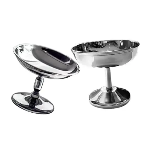 Produktbild: Mikinona 2stücke Edelstahl Dessertschalen Stylische Dessertbecher Für Obst Und Snacks Wiederverwendbare Schalen Für Partys Hochzeiten Geburtstage Dekorative Goblets Für Bar Und Restaurant