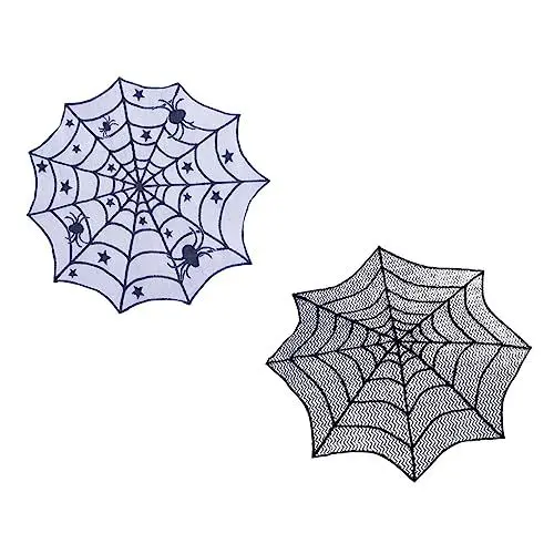 Produktbild: Mikinona Dekorative Halloween-tischdecken Design 2 Stück Spinnennetz-tischsets Für Halloween-Party
