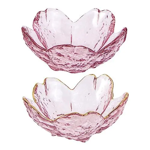 Produktbild: Mikinona 2st Kirschblütenschale Aus Glas Obstschalen Sushi-dip-schüssel Gewürzschalen Kleine Tauchschälchen Untertassen Schüssel Schmuckschale Vitroleros Para Mini Saucenteller Violet