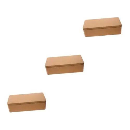 Produktbild: Mikinona 3Er-Box Tee-Box Luftdichter Teebehälter Teeglas Teedose für die Küche Zinn Lagerung von losem Blatttee lagercontainer Teehalter aus Weißblech Metallbehälter Golden