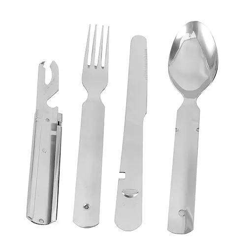 Produktbild: Mikinona Essbesteck-set Löffel Kompaktes Reiseutensilien-set Tragbar Edelstahl Für Camping-picknicks