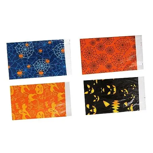 Produktbild: Mikinona 4 Stück Wiederverwendbar-Halloween-tischdecken Mit Spinnennetzen Spinnendekorationen 108 X 180 cm Spinne Gelb Spinne Schwarz Geist Halloween-Thema Partyzubehör