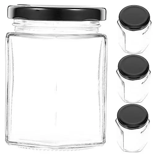 Produktbild: Mikinona 6-seitiger Honigvorratstopf Aus Glas Mit Deckel Honiggläser-set Gewürzglas Honigspender
