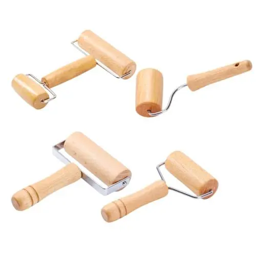 Produktbild: Mikinona Pizza-werkzeug-set Aus Holz 4-teilig Pizza-roller-set Pizza Nicht Saugfähig Leicht Zu Reinigen