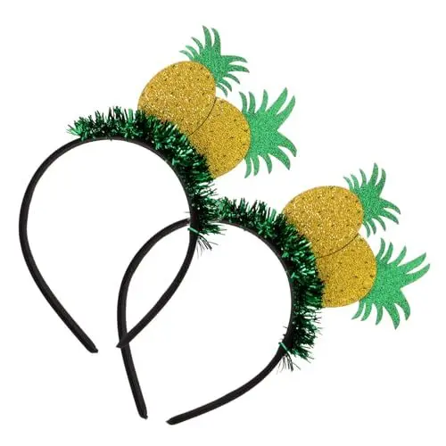 Produktbild: Mikinona 4 Stück Stirnband Haarband ananasschneider nupsis Festliche Kopfbedeckung party-mitgebsel Obst Ananas-Haarreifen stutzenhalter Kopfbedeckung Frauen Haarreifen Grüßer Yellow