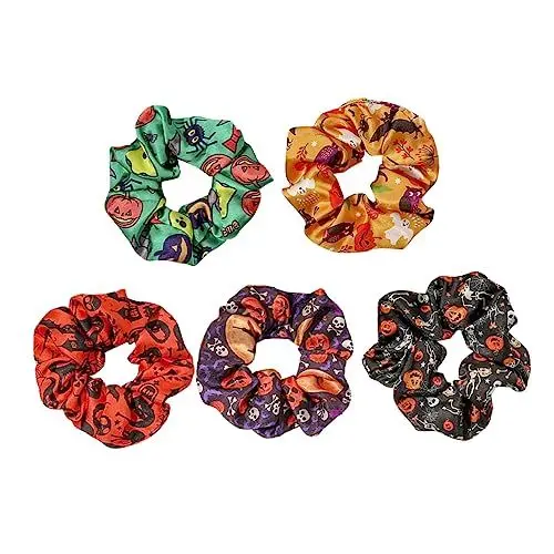 Produktbild: Mikinona 5St Halloween-Haargummi Halloween-Pferdeschwanzhalter Haarseile halloween haargummi haarreif halloween Haarbänder haarschmuck große Haargummis Neugeborene Stirnbänder für Mädchen