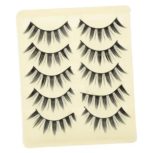 Produktbild: Mikinona 5 Paare Falsche Wimpern fake wimpern falsecara wimpern lash set Wimpern aus Faser wimpern set Make-up-Zubehör Make-up-Tools für Frauen dicht verlängern Mädchen Ballaststoff