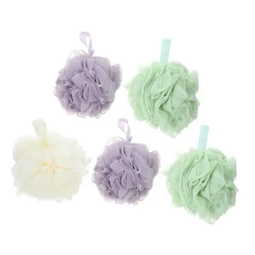 Produktbild: Mikinona 5 Stück Badekugel Puff Schwämme Schwamm Schaumbad Bad Dusche Badespielzeug Mehrfarbig Bad Luffa Badewanne Zubehör Blase Ball Für Frauen Badeschwämme Für Erwachsene