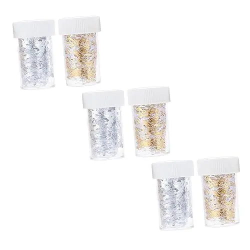 Produktbild: Mikinona 6 Flaschen Gold-silber-mesh-nagelkunstfolien-dekorationen Für Weihnachtsfeiern