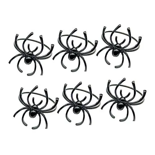 Produktbild: Mikinona 6 STK Halloween-Serviettenschnallen dekorative Serviettenringe Schwarze Serviettenringe Halloween tischdeko Tischdekoration für Halloween Serviettenring für Restaurant