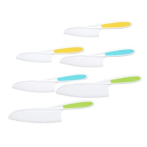 Produktbild: Mikinona 6st Kuchenmesser Kuchenschneider Kinderküche Zubehör Zum Schneiden Von Kuchen Wassermelonenentkerner Schneidspachtel Obstmesser Für Kinder Obstschneider Für Kinder Pp