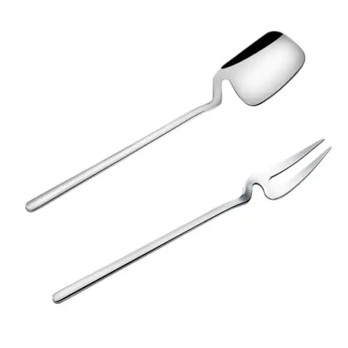 Produktbild: Mikinona Elegantes 8-teiliges Edelstahl-set Kaffee Modernes Geschirr Hochglanzpoliert Silber