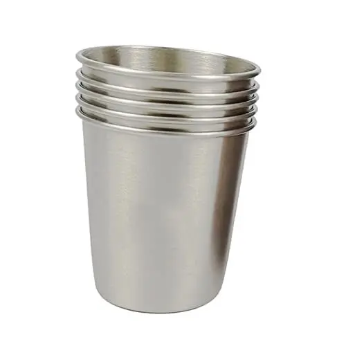 Produktbild: Mikinona Bierkrug Aus Edelstahl 304 Pint Biergläser Wiskey Gläser Mini Weingläser Kaltgetränk Weinbecher Whiskey Gläser Kinder Kaffeebecher Stapelbarer Pint Becher Weinbecher