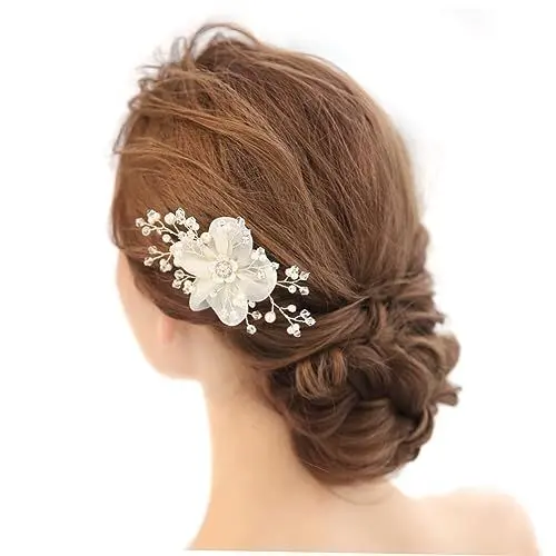 Produktbild: Mikinona Braut Haarschmuck Kristall Strass Haarkamm Clip Für Frauen Elegante Haarnadel Styling Tools Rosé Für Hochzeiten Und Besondere Anlässe Ideal Für Salon Und DIY Frisuren