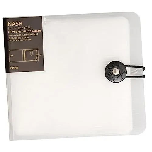 Produktbild: Mikinona CD-Tasche cd aufbewahrung CD-Box CD Lagerung CD Tragetasche CD Sammlung CD-Aufbewahrungshüllen CD dvd speichermappe Reise-CD-Hülle CD-Halter mit 12 Kapazitäten CD-Container Weiß