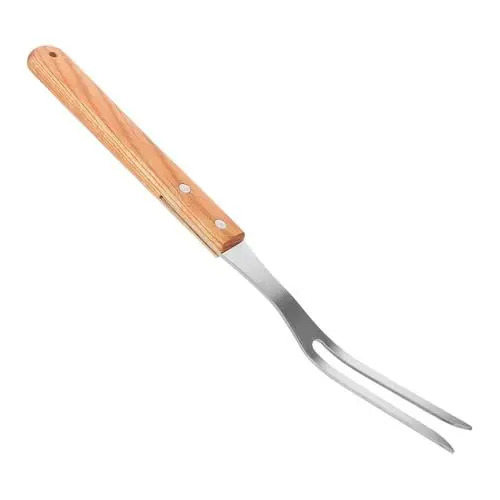 Produktbild: Mikinona Grillgabel mit Holzgriff Praktische Fleischgabel für Bbq Camping und Grillen Verbrennungsgriff Vielseitig Einsetzbar für Wurst und Gemüse
