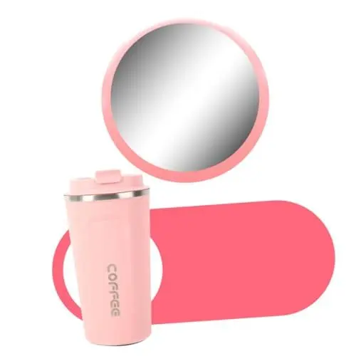 Produktbild: Mikinona Isolierbecher 380 Ml Edelstahlbecher Tragbarer Thermobecher Auslaufsichere Autoflasche