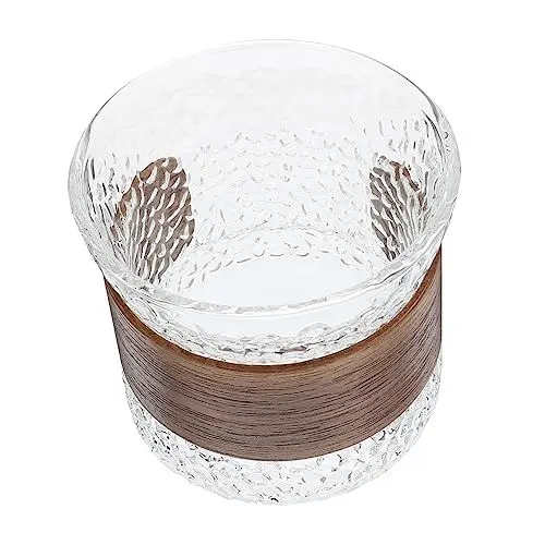 Produktbild: Mikinona Kaffeetasse Aus Glas Serviertasse Für Heißgetränke Isolierbecher Aus Holz Für Heiße Und Kalte Getränke