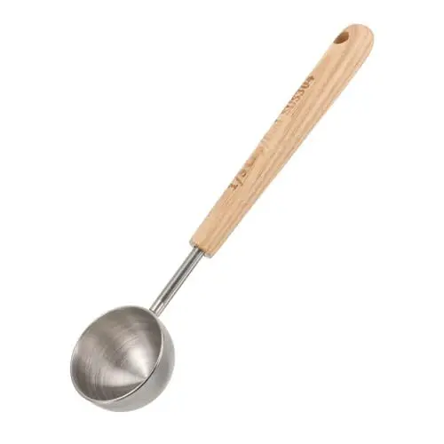 Produktbild: Mikinona Messlöffel aus Edelstahl mit Holzgriff 8 ml zum Backen Kochen Löffel für die Küche
