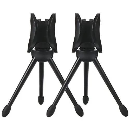 Produktbild: Mikinona 2Stücke Mikrofon Stativ Mikrofonhalterung für Desktop Robuste Schwarze Halterung für Home Audio Zubehör Kompatibel mit Meisten Mikrofonen