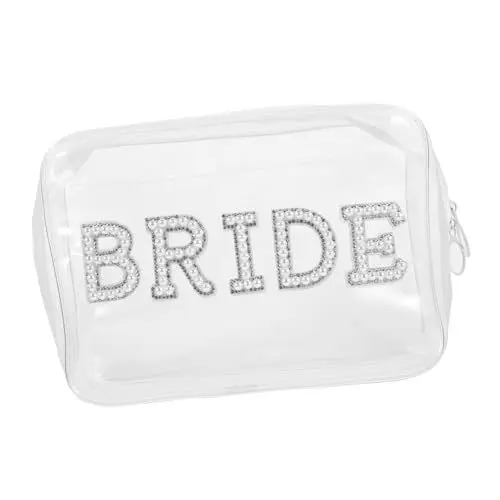 Produktbild: Mikinona Braut Make-up Tasche Transparente Kosmetiktasche Für Reisen Multifunktionale Kultur Und Toilettentasche Für Damen Für Hochzeit Und Junggesellenabschied
