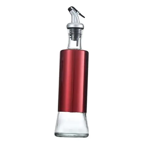 Produktbild: Mikinona Öltopf Aus Edelstahl Flasche Sojasauce Behälter Für Flüssige Gewürze Spender Für Olivenölflaschen Sauce Flasche Bierträger Essigflasche Verschließen Ölbehälter Rot Rostfreier Stahl