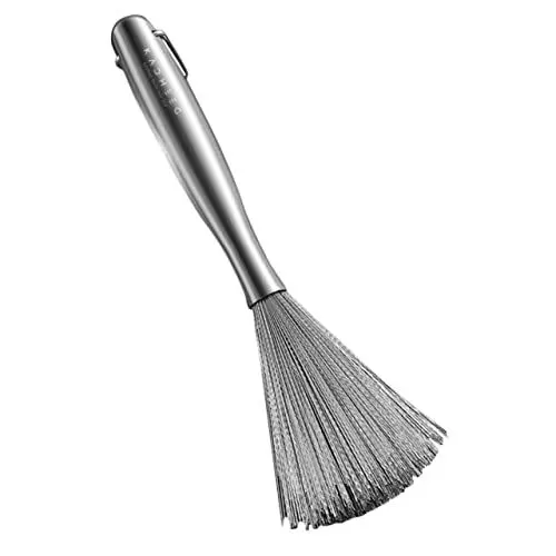 Produktbild: Mikinona Edelstahl Topfreiniger Bürste Hochwertige Reinigungsbürste für Geschirr und Töpfe Robuste Küchenbürste aus Edelstahl für Effektives Spülen und Wok-Reinigung Küchenutensil zur Geschirrpflege