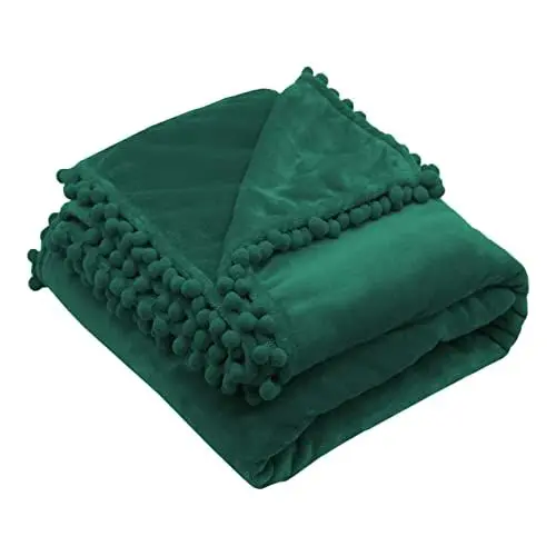 Produktbild: Mikinona Plüschdecken Dunkelgrüne Decke Deckenschwellen Für Gestrickte Decke Couch Plüschige, Kuschelige Decken Smaragdgrüne Decke Schlafsack Decke Faltbar Sofa Schlafdecke Büro Flanell