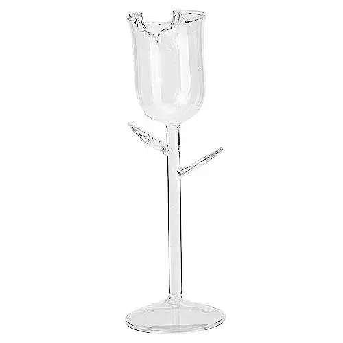Produktbild: Mikinona Rosé Weinglas Cocktailgläser Glaskunst party glasses Trinkglas Champagnerglas Fruchtsaftgetränke Weingläser mit Rosenblüten Getränkegläser einfache Weingläser Cocktailglas-Tasse