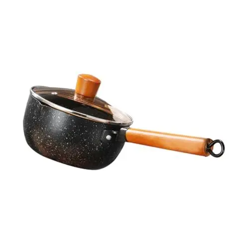 Produktbild: Mikinona Schneepfanne küchenmaschiene kochgeschirr instant noodle instentnudel cookrings Kanne zum Servieren von Tee Essensgläser Mini-Heizung Kochtopf Milchtopf Rostfreier Stahl Black