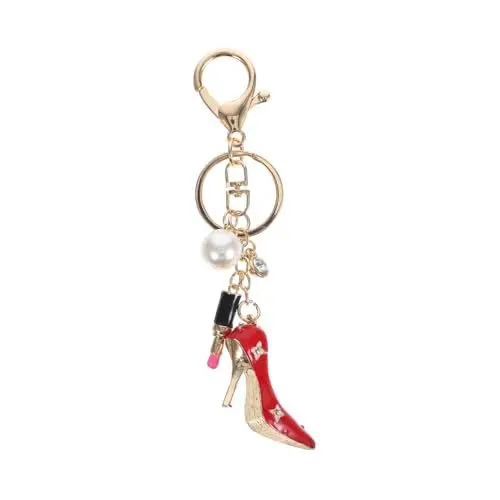 Produktbild: Mikinona Stylischer Schlüsselanhänger mit Lippenstift und High Heel Charm für Damen Charm für für Frauen und Mädchen Trendige Schlüsselanhänger Dekoration